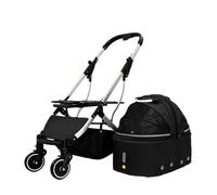 Kx9Lb8d Toilettes pour Animaux Poussette for Animaux de Compagnie, Poussette Pliante portative for Chien et Chat, Petite for, Sortie for Bacs à litière Standards(Noir)