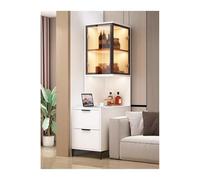 Kx9Lb8d Unité de Rangement latérale pour canapé Canapé Table d'appoint Ardoise canapé Buffet Armoire latérale coulissante Fente bibliothèque Coin Rangement lumière Luxe