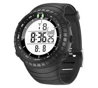KXAITO 1237 Montre de sport militaire étanche pour homme avec affichage de la date et affichage de la date, affichage LED, alarme, chronomètre, 1237 Bracelet noir Mouvement blanc, Large