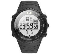 KXAITO 1237 Montre de sport militaire étanche pour homme avec affichage de la date et affichage de la date, affichage LED, alarme, chronomètre, 1237 Bracelet noir Mouvement blanc, Large