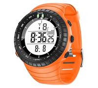 KXAITO 1237 Montre de sport militaire étanche pour homme avec affichage de la date et affichage de la date, affichage LED, alarme, chronomètre, 1237 Bracelet Orange Boîtier Blanc, Large