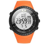 KXAITO 6256 Montre de Sport étanche Militaire Date Multifonctions Tactique LED Alarme Chronomètre Homme, Cadran Blanc avec Bracelet Orange, L, Militaire
