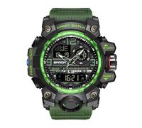 KXAITO Montre de sport pour homme - Étanche - Étanche - Date - Multifonction - Tactiques LED - Cadran - Alarme et chronomètre - 3133 - Vert, 3133_Vert, Large, Militaire