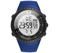 KXAITO Montre de Sport pour Homme, étanche, Militaire, Date, Multifonction, Tactique, LED, Alarme, chronomètre, pour Homme 6256, Cadran Blanc avec Bracelet Bleu, L, Militaire