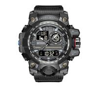 KXAITO Montre de sport pour homme - Montre militaire étanche de plein air - Fonctions multiples - Tactique - Affichage LED - Fonctions d'alarme et de chronomètre pour homme - 3133, noir, Grand