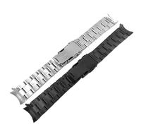 KXAOXGRC bracelet de montre en métal, Bracelet de Montre à Extrémité Courbée en Acier Inoxydable 20mm 22mm Argent Noir 2 Pcs(Black)