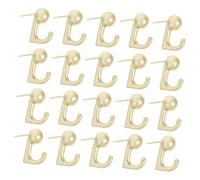 KXAOXGRC Image crochets suspendus, Crochets à punaise en alliage doré, 20 pièces, for suspendre des images au mur, clés, du bureau et de la maison, 2.5x2.5x1cm