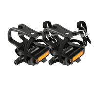 KXAOXGRC Pédales de vélo de Cyclisme, Pédales De Vélo avec Cages D'orteils Et Sangles Exercice Spin Outdoor Noir 112x79mm Paquet 2