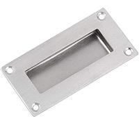 KXAOXGRC Poignées encastrées, Poignée de porte coulissante encastrée, en acier inoxydable, argentée, 10,2 x 5,1 x 2 cm
