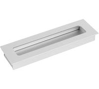KXAOXGRC Poignées encastrées, Poignée de tirage rectangulaire en aluminium argenté 140 x 42 x 15 mm, espacement des trous: 128 mm
