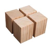 KXAOXGRC Risers de Meubles en Bois, Contremarches de Meubles en pin 800KG, Hauteur 3 à 20cm, Paquet 4 Tailles Multiples(4 x 4 x 4cm)