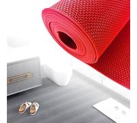 KXAOXGRC Tapis de Sol drainant en PVC, Tapis de Drainage antidérapant en PVC 5 mm Creux Forme S Multicolore, Plusieurs Tailles(Red,120x400x0.5cm)