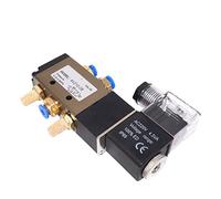 KXAOXGRC Valve électroménagineuse d'air, Solénoïde d'air 4V210-08, 5 Voies, 2 Positions, Port 1/4", tensions Multiples(Without Fittings,4V210-08 AC380V)