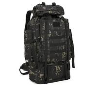 KXBUNQD Sac à dos imperméable Molle 70L/100L Sac à dos de randonnée Grand sac à dos pour voyage, Blackcp, X-Large, Sport