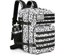 KXBUNQD Sac à dos tactique militaire de 45 L, sac à dos de randonnée pour homme et femme, sac à dos de l'armée Molle, sac à dos pour camping, pêche, voyage, Blanc/léopard, Sacs à dos de jour