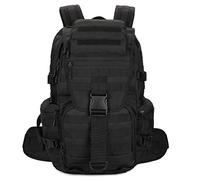 KXBUNQD Sac à dos tactique militaire de 50 L - Sac à dos de randonnée étanche - Grand sac militaire - Sac à dos Molle - Sac à dos d'assaut de 3, noir, Backpacks, Sacs à dos