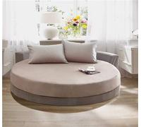 KXCAQ Drap-Housse élastique Maison Coton Linge de lit Rond Double Couple Housse de Matelas Pleine Reine Roi Couleur Unie Couvre-lit 250x250 cm 010