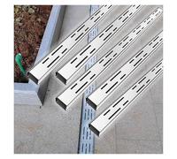 KXCVBNKLJ Caniveau linéaire en Acier Inoxydable pour, Kit de Drainage Canal en Acier Inoxydable for Patio, tranchée étroite for intérieur et extérieur, Plusieurs Tailles(5PACK,10x5cm(3.9x2.0in))