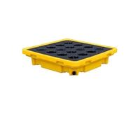 KXCVBNKLJ Modular Spill Containment Tray Platform, Plateau de Confinement des déversements modulaire empilable avec Drain for Tambours Jaune Noir Tailles Multiples(26.4 * 26.4 * 5.9 in)