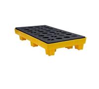 KXCVBNKLJ Modular Spill Containment Tray Platform, Plateau de Confinement des déversements modulaire empilable avec Drain for Tambours Jaune Noir Tailles Multiples(47.2 * 23.6 * 7 in)