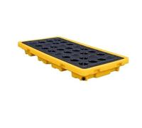 KXCVBNKLJ Modular Spill Containment Tray Platform, Plateau de Confinement des déversements modulaire empilable avec Drain for Tambours Jaune Noir Tailles Multiples(51.2 * 26.8 * 5.9 in)