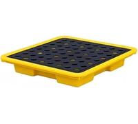 KXCVBNKLJ Modular Spill Containment Tray Platform, Plateau modulaire de Confinement des déversements avec Poches vidange for Chariot élévateur, Jaune empilable, Tailles Multiples(33.5x33.5x5.5cm)