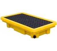 KXCVBNKLJ Modular Spill Containment Tray Platform, Plateau modulaire de Confinement des déversements avec Poches vidange for Chariot élévateur, Jaune empilable, Tailles Multiples(66x36x12cm)