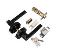 KXCVBNKLJ Poignée de porte avec serrure pour intérieur 3-Pole Handle Door Lock Indoor Silent Bedroom Door Black Hotel Bathroom Multi Sizes(Asia Black ET with key)