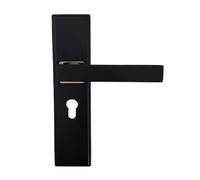 KXCVBNKLJ Poignée de porte avec serrure pour intérieur Mn Steel Alum Alloy Paper Solid Wood Indoor Door Gate Key Lock Easy Install Multi Size(C black gold hole spacing 180MM)