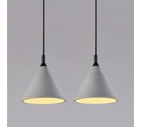 KXEcoLife Ensemble de 2 suspensions industrielles rétro en béton Gris Conique, Design Pierre, câble réglable, éclairage Moderne pour îlot de Cuisine.