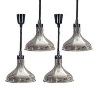 KXEcoLife Lampe chauffante Suspendue pour Buffet, idéale pour la Restauration Professionnelle. Isolation Thermique et Lumineuse. Longueur Ajustable. Diamètre de l'abat-Jour : 19 cm, 25 cm, 2