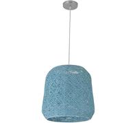 KXEcoLife Lanterne de Plafond Antique Simple, Lampe Suspendue Bleue Moderne - Suspension en rotin tressé à la Main, Lustre