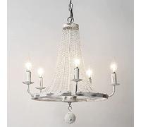 KXEcoLife Lustre bohème Chic Style Shabby Chic en Forme de Roue de Chariot, Perles de Cristal suspendues et Style Spa (Lustre) Fabriqué en Chine