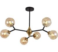 KXEcoLife Lustre d'extérieur E27 Sputnik doré Style Mid-Century, Bras réglables, Lampe de Plafond Industrielle