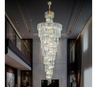 KXEcoLife Lustre Double Spirale en Cristal de Luxe, plafonnier LED Transparent en Forme de Goutte de Pluie, idéal pour Salon, hôtel, Couloir, entrée, Mariage Romantique. Dimensions : 40 x 1