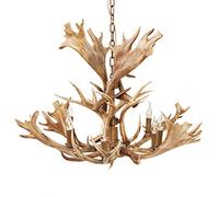 KXEcoLife Lustre en résine Effet Bois de cerf, Lustre Cascade Rustique rétro de 109 cm de Large, Suspension pour 8 Bougies, luminaire décoratif d'intérieur en Forme de brindilles