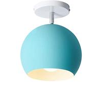 KXEcoLife Lustre LED décoratif pour Chambre d'enfant, plafonnier E27, éclairage Moderne et Simple, Lampe de Chevet/Dressing, Lanterne en métal coloré (Couleur : Bleu), Original