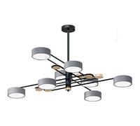 KXEcoLife Lustre LED Noir et Gris Moderne et épuré, Style Macaron, Suspension en Fer forgé Personnalisable pour Salon, Chambre ou Salle à Manger - Blanc, 8 têtes