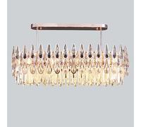 KXEcoLife Lustre Moderne E14 en Cristal de Luxe, Lampe créative Haut de Gamme, pour Salon, Chambre, Salle à Manger, Ovale 80 cm