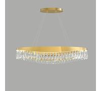 KXEcoLife Lustre Moderne et épuré en Cristal, Style Hong Kong, Lampe à Vagues Luxueuse, idéal pour Le Salon, la Chambre ou la Salle à Manger, éclairage d'ambiance, Ovale 100 cm
