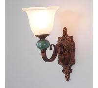 KXEcoLife Lustre Mural rétro champêtre en céramique E27, Lampe LED Simple et créative pour Salon, Chambre ou Salle à Manger, Bronze Rouge, 1 tête