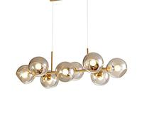 KXEcoLife Lustre Nordique Post-Moderne, Lustre Sputnik en Verre « Magic Bean », Abat-Jour Edison Semi-encastré Style Industriel pour Salon, escalier, Bar, café ou Club - et Abat-Jour Cognac