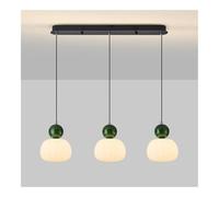 KXEcoLife Lustre Simple et créatif à 3 lumières avec Abat-Jour en Acrylique crème, Suspension Nordique Moderne, plafonnier d'intérieur à Hauteur réglable