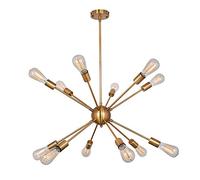 KXEcoLife Lustre Sputnik Moderne en Fer forgé, Style Industriel, avec éclairage Satellite. Luminaire de Style médiéval rétro pour loft, Semi-encastré, idéal pour Salon et Salle à Manger. H T