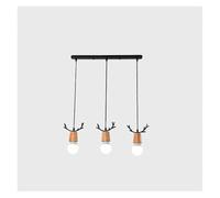 KXEcoLife Lustres et luminaires - Luminaires pour Salle à Manger, Suspensions Modernes pour îlot de Cuisine, Lampes suspendues en Bois E27, Suspension avec Base à Bande LED Monochrome