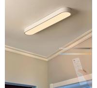 KXEcoLife Plafonnier LED à intensité Variable avec télécommande 2700K 6500K, luminaire rectangulaire Moderne pour Salon, Cuisine, Salle à Manger, Chambre (Blanc 35 cm)