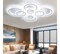 KXEcoLife Plafonnier LED à intensité Variable avec télécommande - Lustre Rond Moderne en Acrylique, 3 températures de Couleur, Fonction mémoire, éclairage Intelligent pour Chambre, Design à