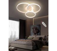 KXEcoLife Plafonnier LED encastré Moderne à intensité Variable avec télécommande, Design annulaire, pour Salon, Chambre et séjour (Blanc, 3 Anneaux)