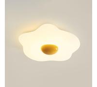 KXEcoLife Plafonnier Moderne Blanc à Fleurs pour Chambre d'enfant, Style Nordique créatif, Lampe Florale pour Chambre à Coucher, Lustre crème Effet œuf poché pour Chambre d'enfant, Couloir,