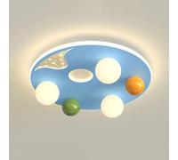 KXEcoLife Plafonnier Rond Bleu Nordique encastré, Style Moderne et Minimaliste, Boule Blanc Laiteux, Lampe pour Chambre d'enfant, Lustre Rose créatif pour Chambre de garçon ou de Fille en ma